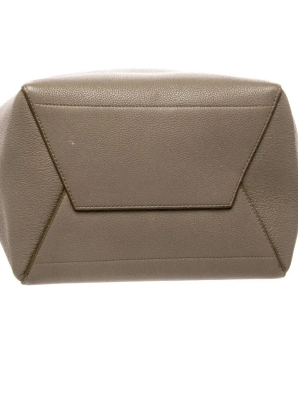 Authentic Celine Medium Sangle Bucket Bag in Grained Calfskin (Taupe)